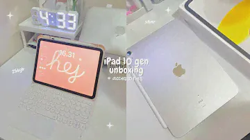 iPad 10th gen unboxing 📦| Silver 256 gb + accessories + apple pencil alternative + keyboard 🎀🤍|